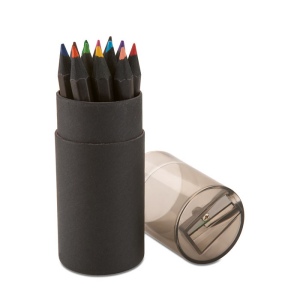 12 crayons de couleurs noirs Blocky
